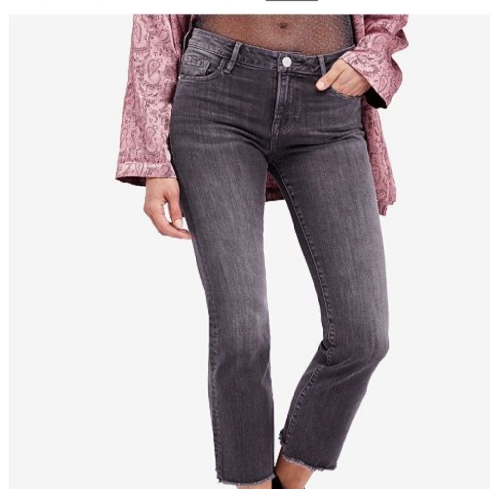 NWT Free People straight crop black jeans